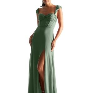 Sage Green / Moss Bridesmaid Dress (MORILEE BRIDESMAIDS 21855)